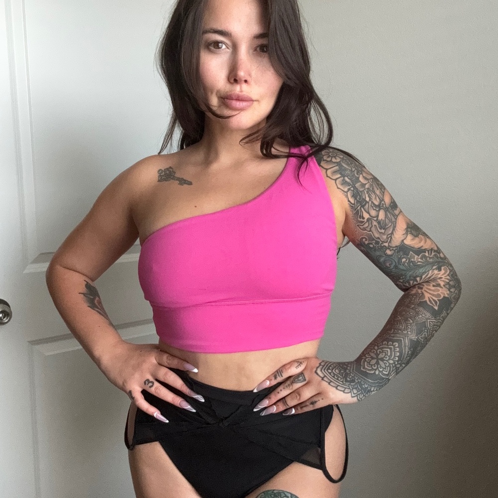 Lululemon Sonic Pink One Shoulder Sports Bra